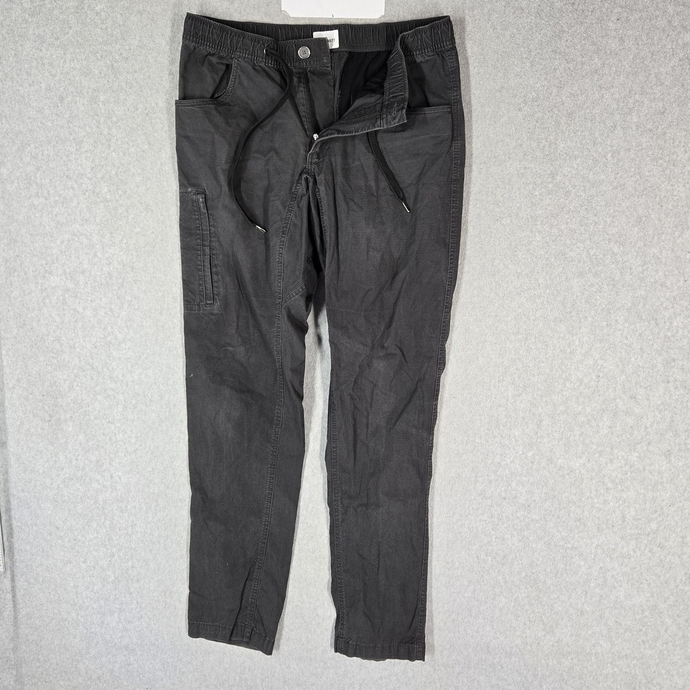 BYLT Men Pants M Gray Cargo Ripstop Tapered Drawstring Low Rise 31" Inseam